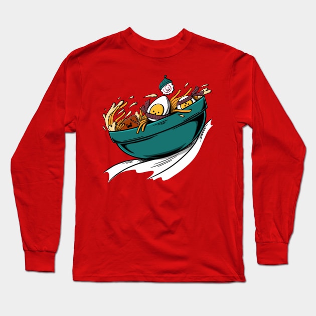 Ramen Holidays Long Sleeve T-Shirt by mai jimenez